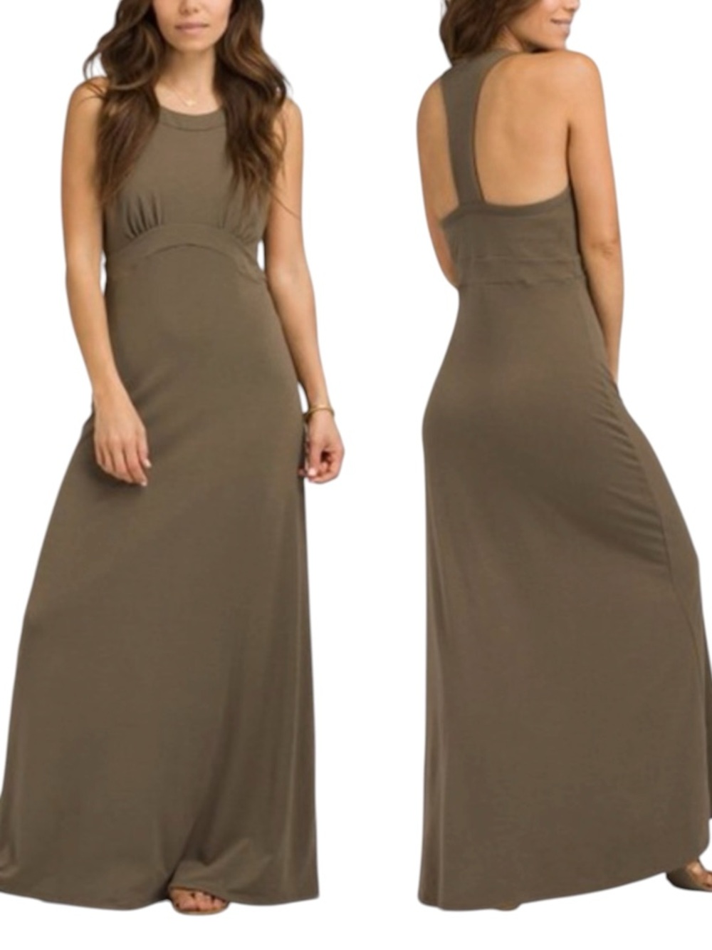 PRANA Calexico Racerback Maxi Dress in Slate Green